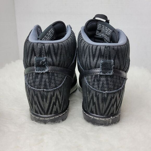 Nike Dunk Sky Hi Black White Women's 543258-002 Wedge Sneaker Shoes Size 7 - Picture 4 of 9